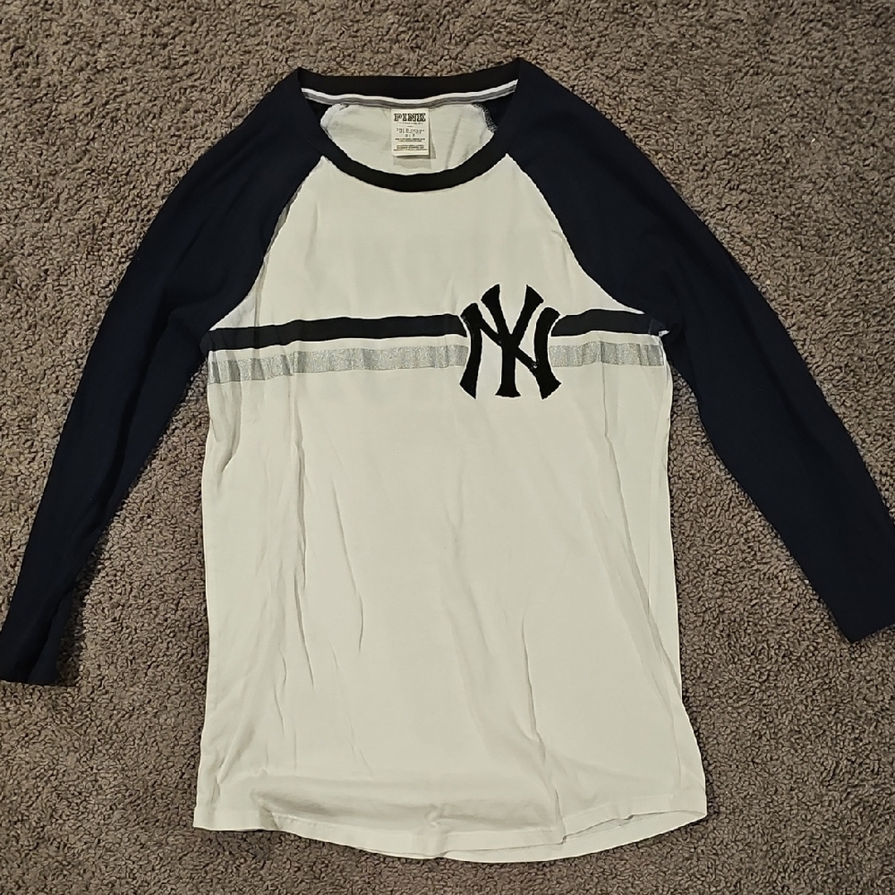 PINK Victoria's Secret YANKEES Baseball Tee